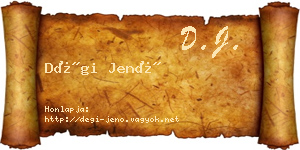 Dégi Jenő névjegykártya